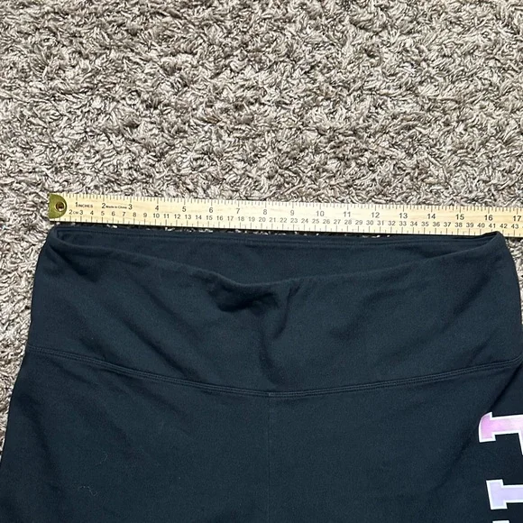 PINK Victoria's Secret Black Bike Shorts with Pink and White Logo - Picture 5 of 8
